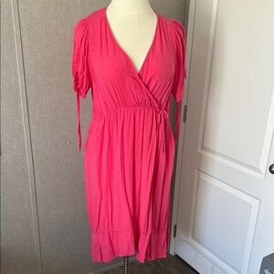 Torrid Pink Wrap V-Neck Sundress size 2